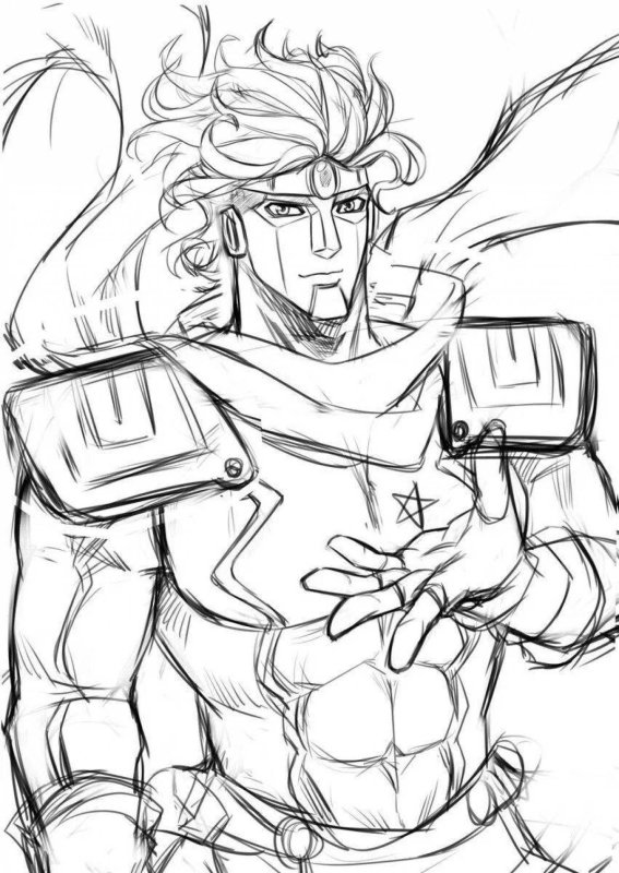 Стар платинум Джоджо рисунок