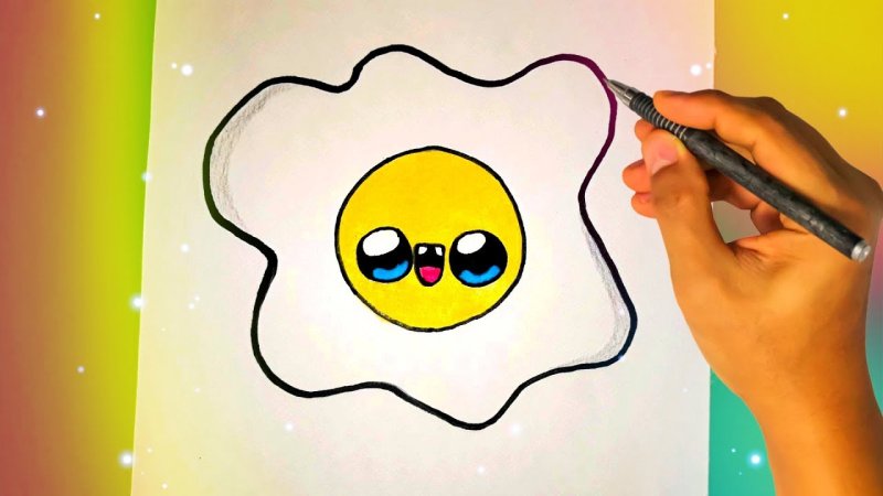 Лёгкие рисунки для срисовки яичница