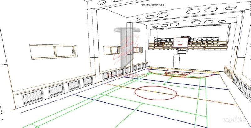 Проект спортзала для школы