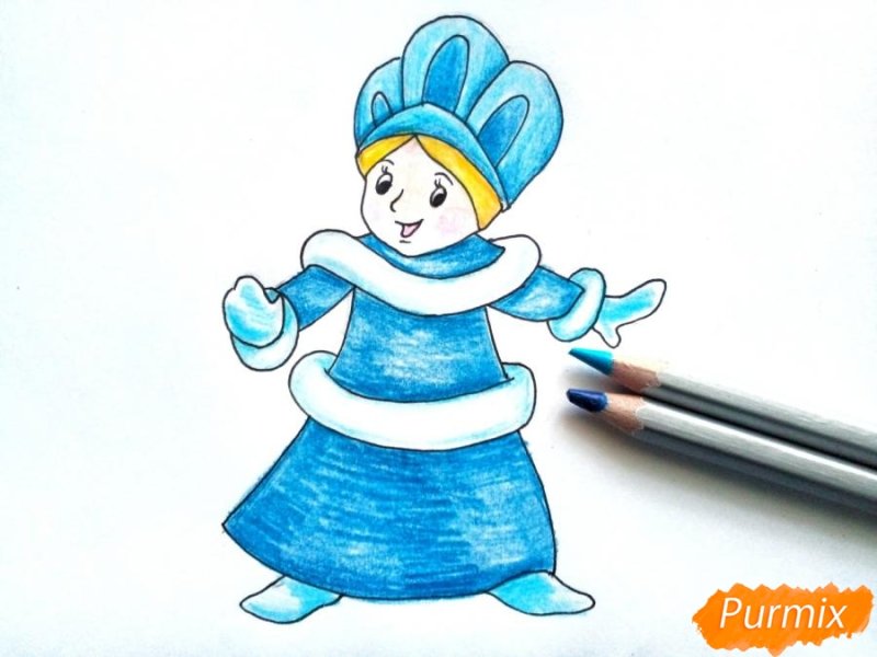 Рисунок Снегурочки для детей