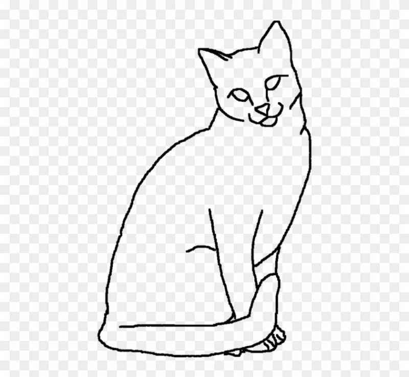 Сидячая кошка рисунок