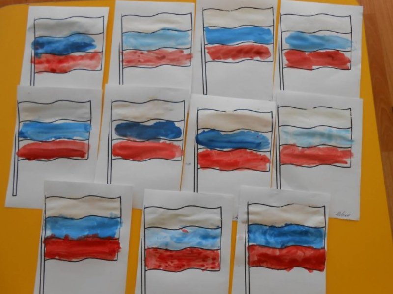Рисование на день России в детском саду