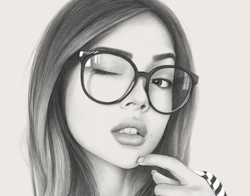 рисунки девушек карандашом