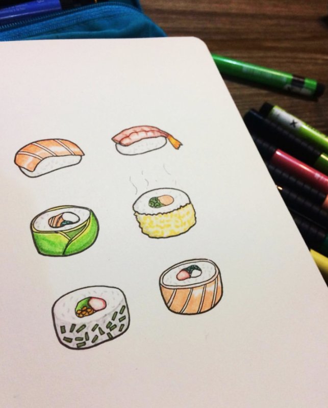 Рисунки для срисовки еда