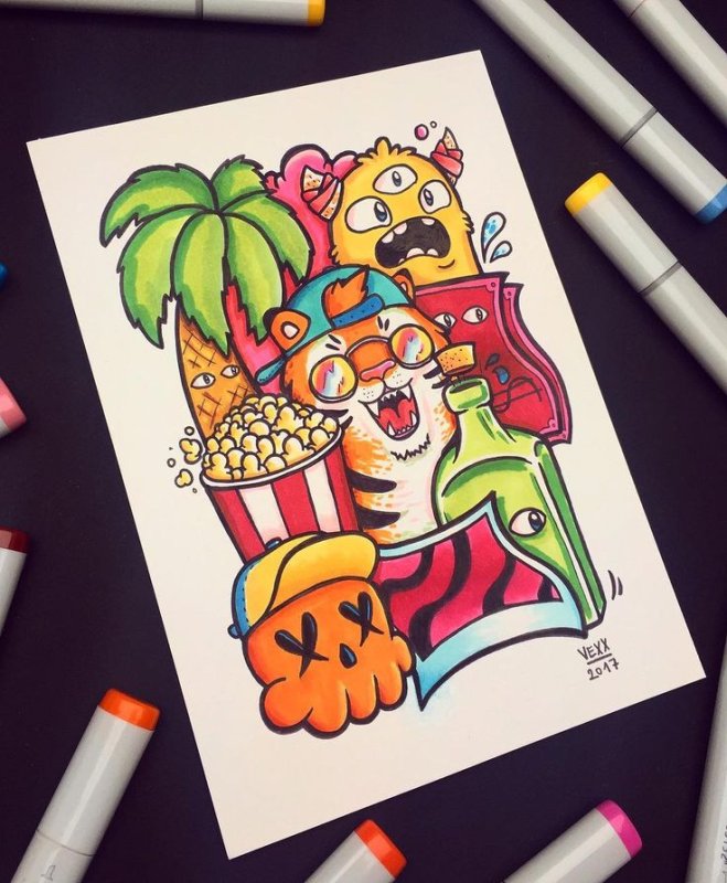 Рисунки фломастерами