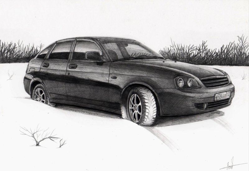 ВАЗ 2112 купе карандашом