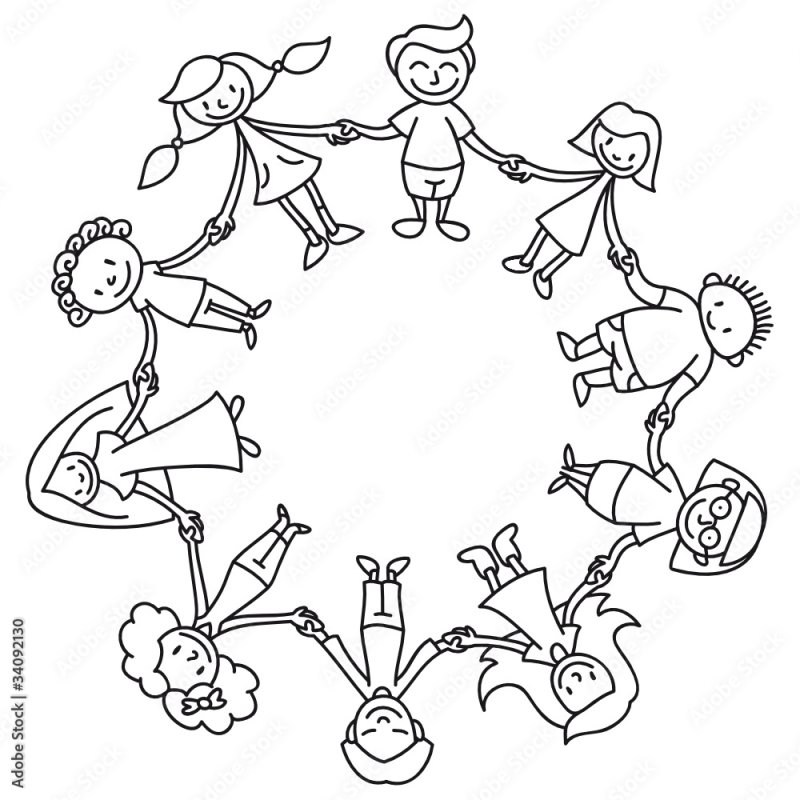 Хоровод раскраска для детей
