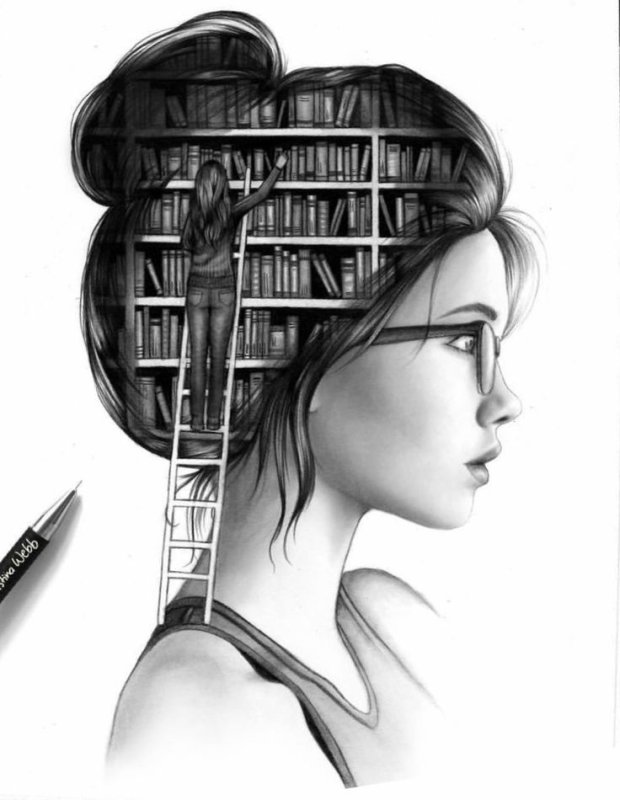 Иллюстрация голова девушки