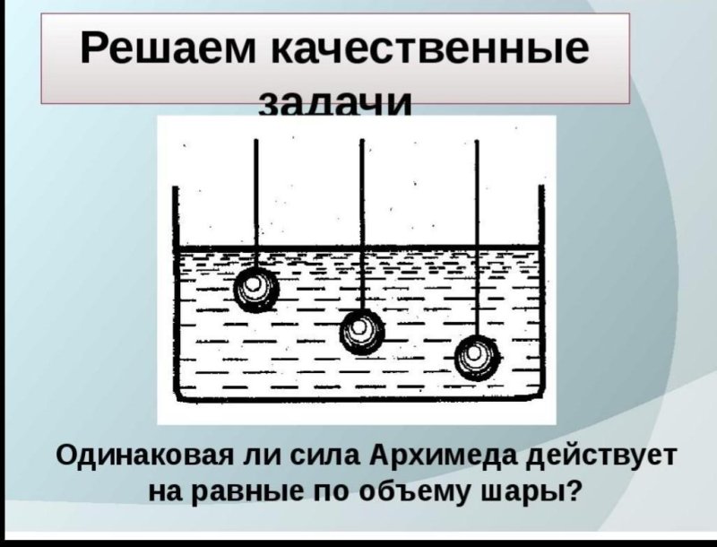 Задачи по физике на силу Архимеда