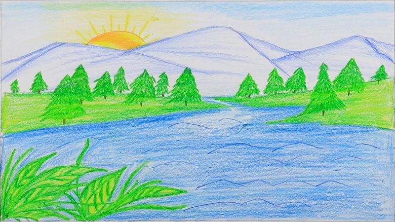 Пейзаж карандашом