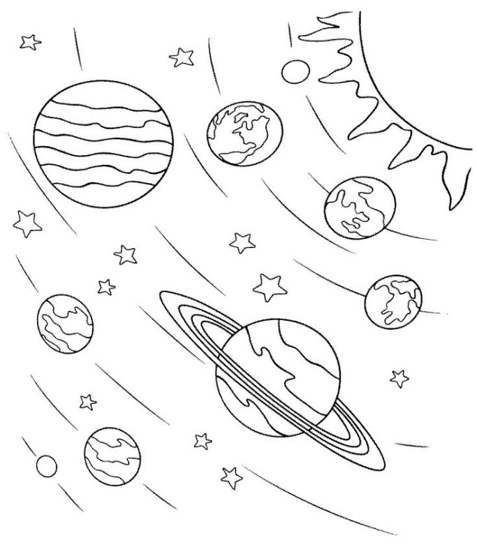 Космос раскраска для детей