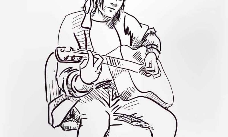 Курт Кобейн рисунок карандашом легкий