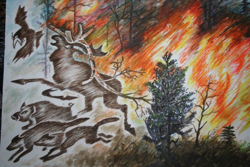 Рисунок на тему огонь