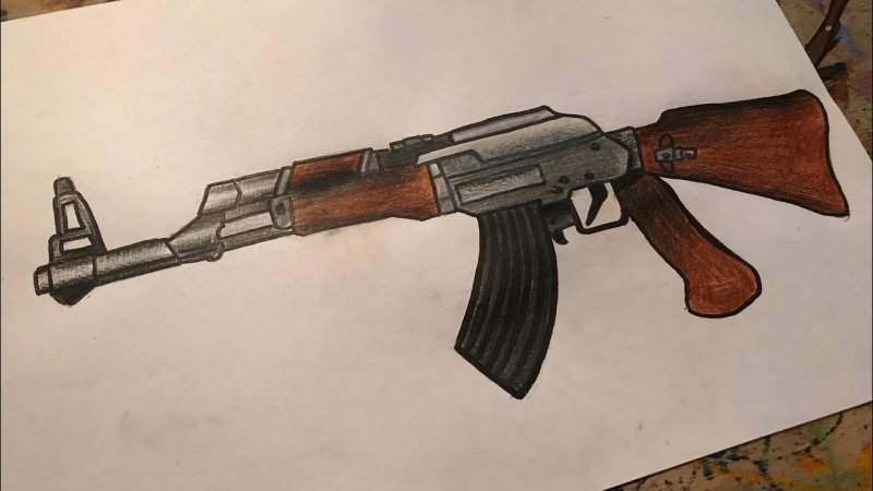 Нарисовать АК 47