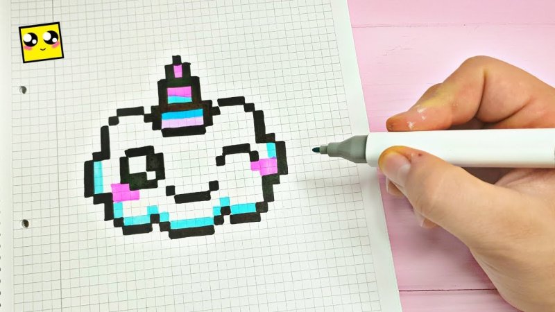 Рисунки по клеточкам Единорог