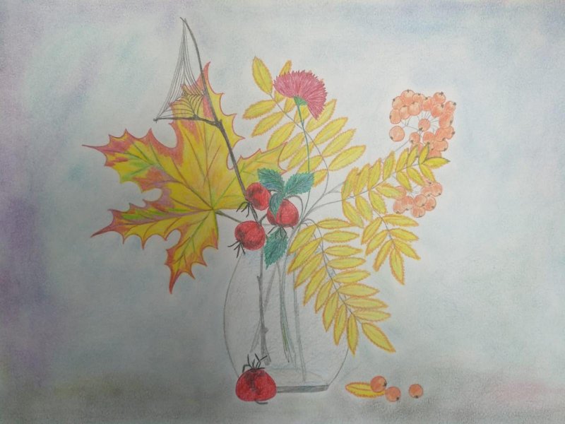рисунки осенний букет