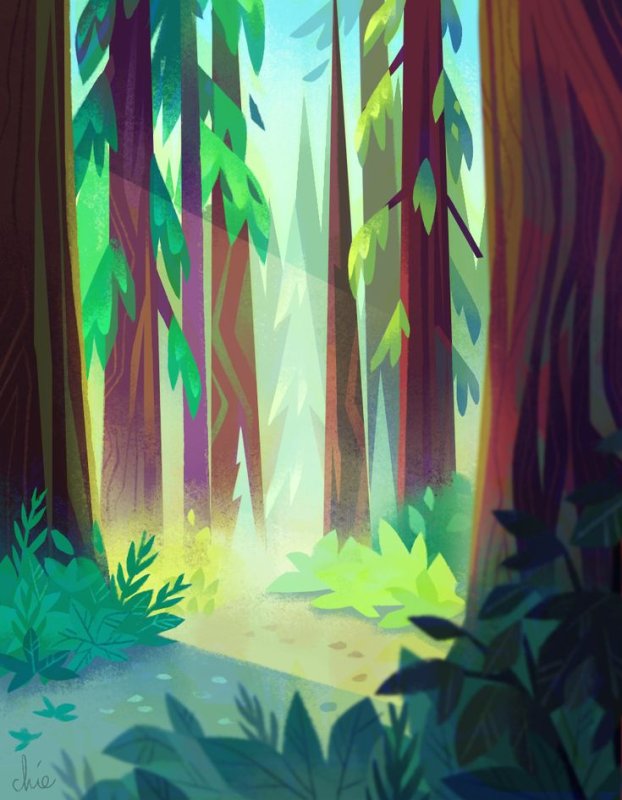 Лес иллюстрация