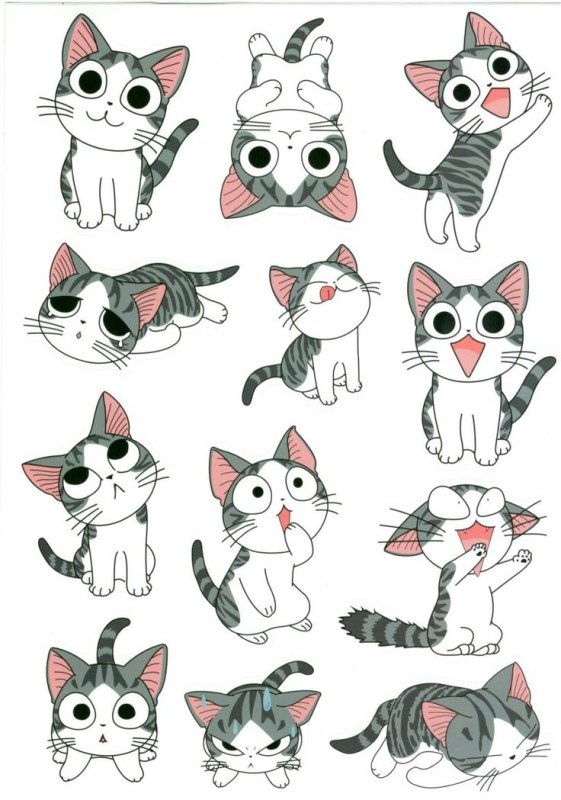 Красивый котик мультяшный