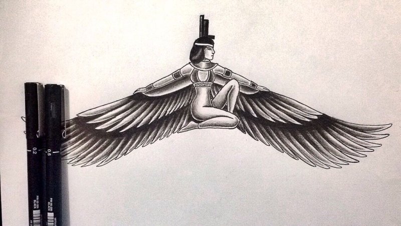 богиня исида тату