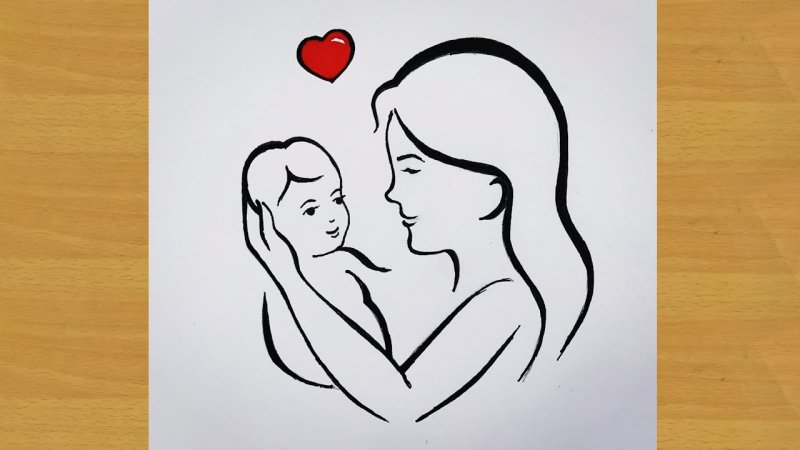 Рисунок на день мамы легкие