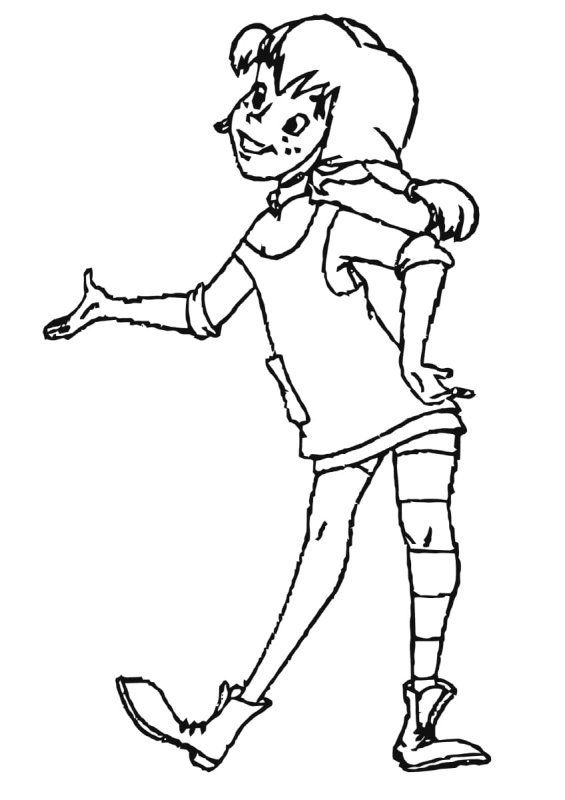 Пеппси Длинныйчулок раскраска