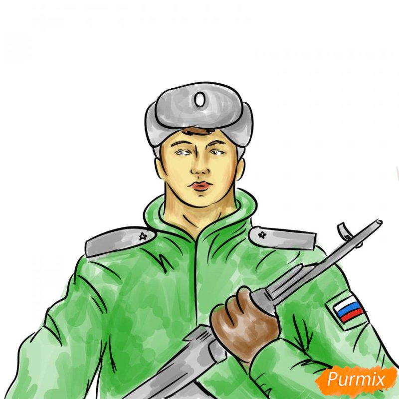 Российский солдат рисунок