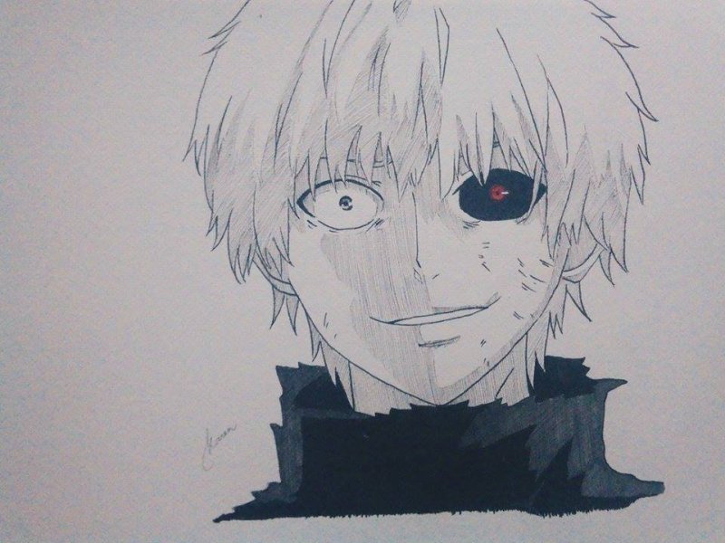 Канеки Кен рисовка