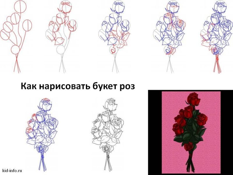 Как нарисовать букет