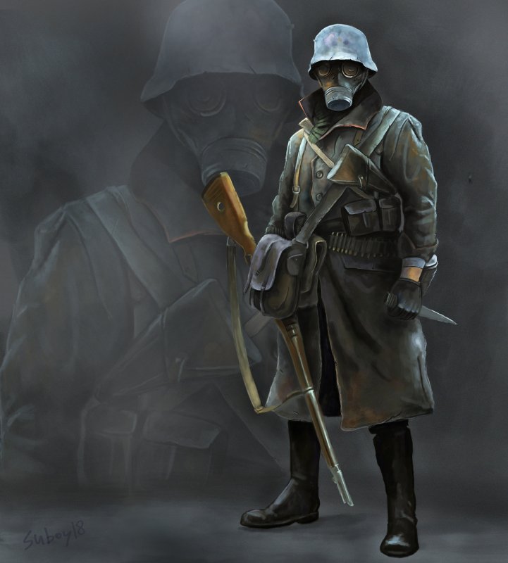 Ww1 немец в противогазе