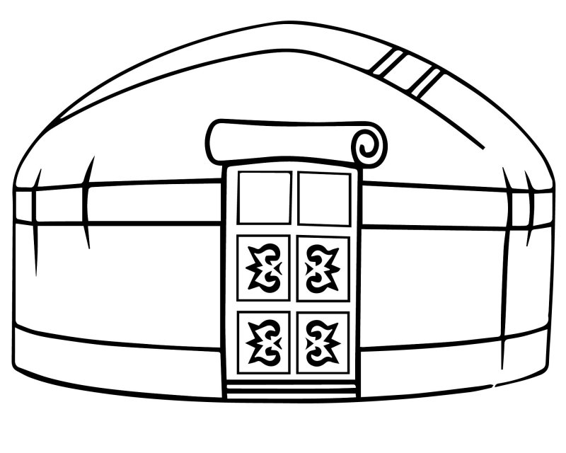 Башкирская юрта раскраска