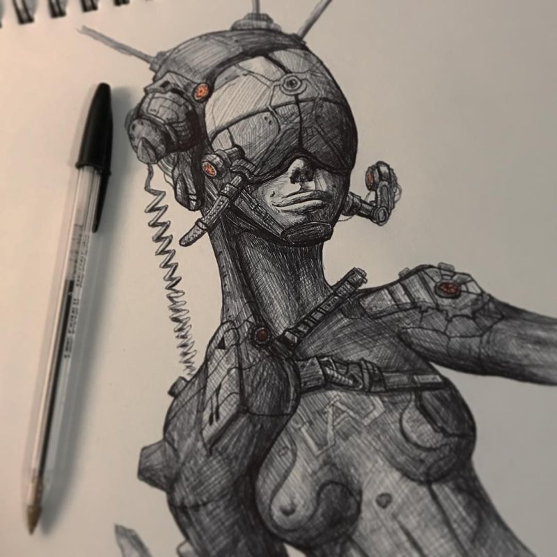 Киберпанк рисунки карандашом