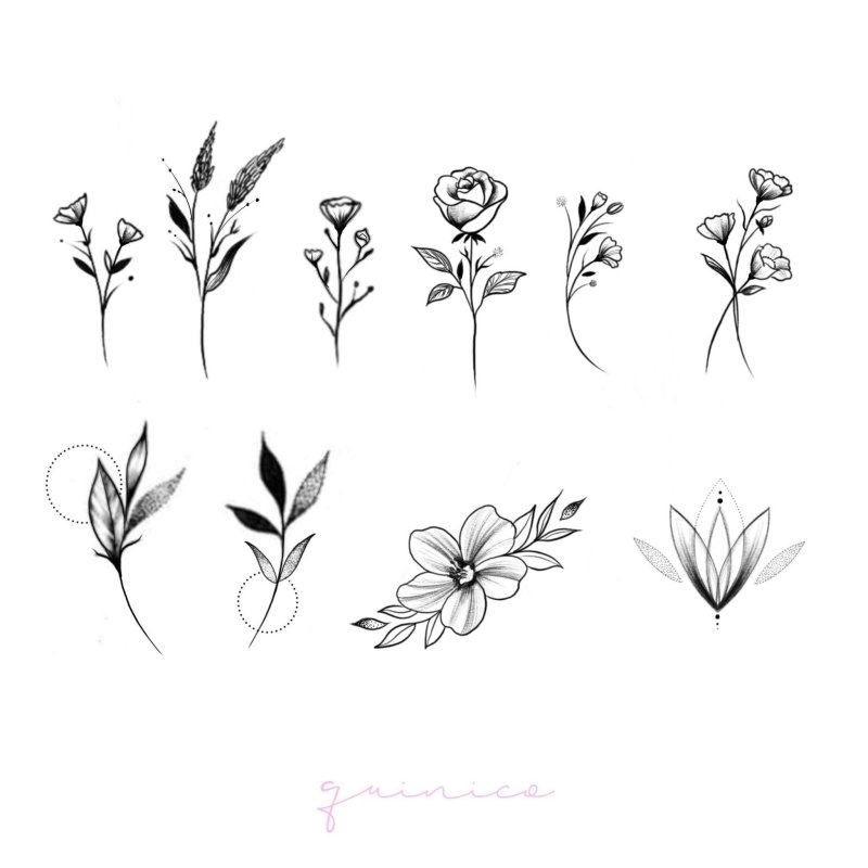 маленькие цветы эскиз