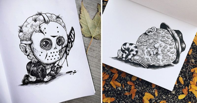 Страшные рисунки в скетчбук