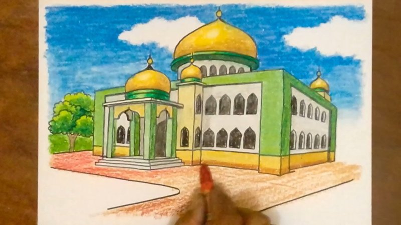 Мечеть рисунок для детей