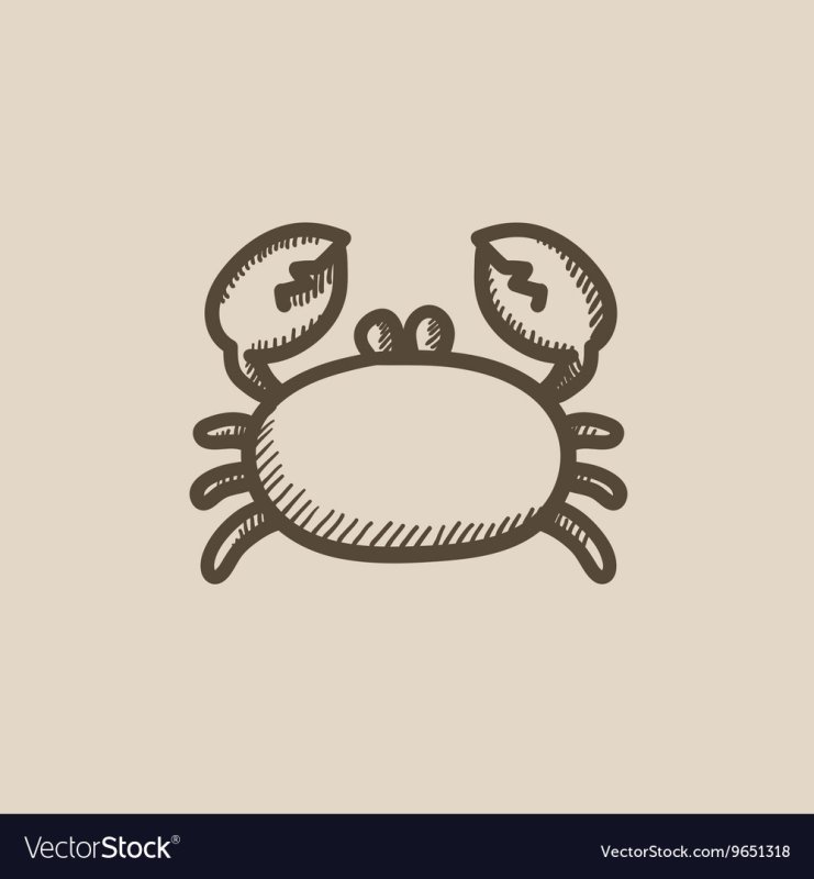 Краб карандашом для срисовки