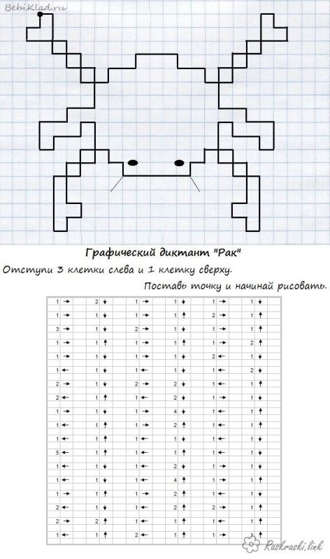 математический диктант по клеточкам для дошкольников