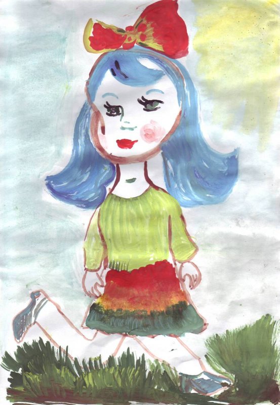 Рисования девушка для детей