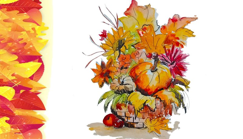 осенний букет рисунки