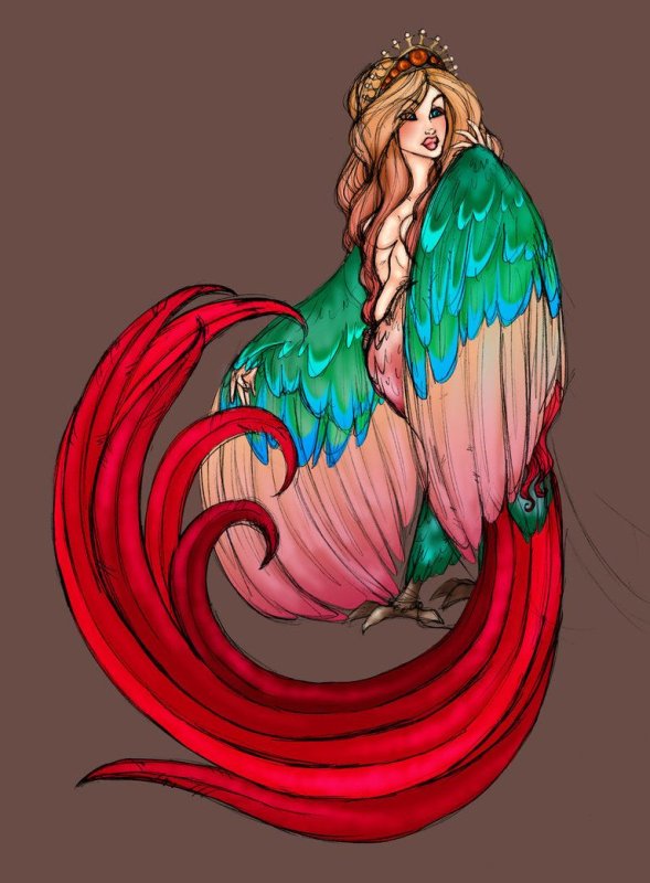 Птица Феникс Сирин алконост