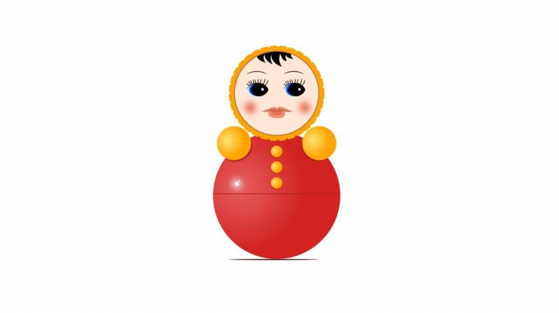 Неваляшка на прозрачном фоне