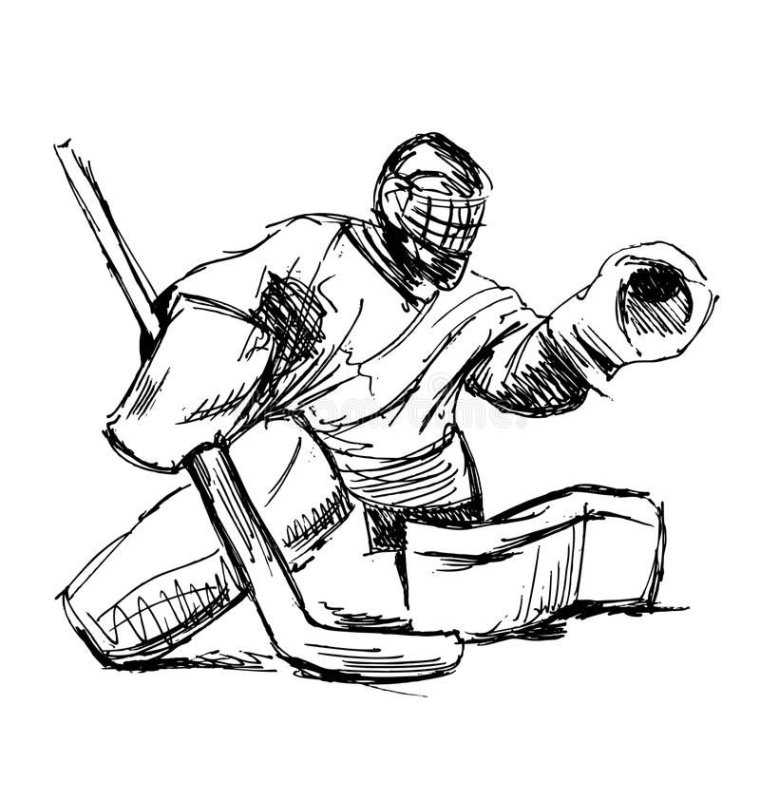 Вратарь хоккей вектор