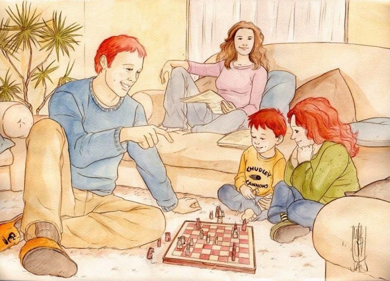 Современная семья иллюстрации