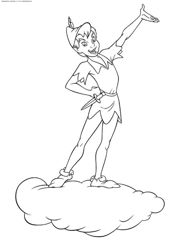 Питер Пэн раскраска для детей