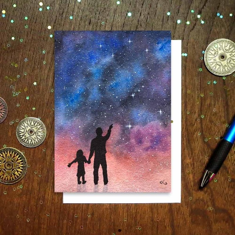 Рисунок акварелью папе на др