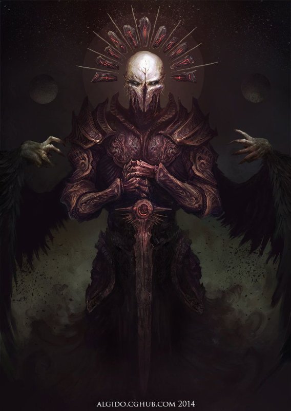 Король тьмы, арт, божество, гримдарк, Титан