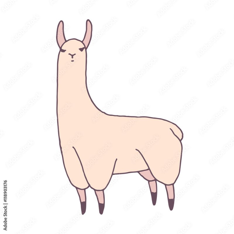 Нарисовать лёгкую ламу