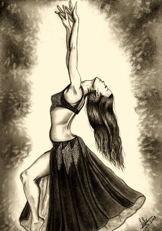 Рисунок танцующей девушки