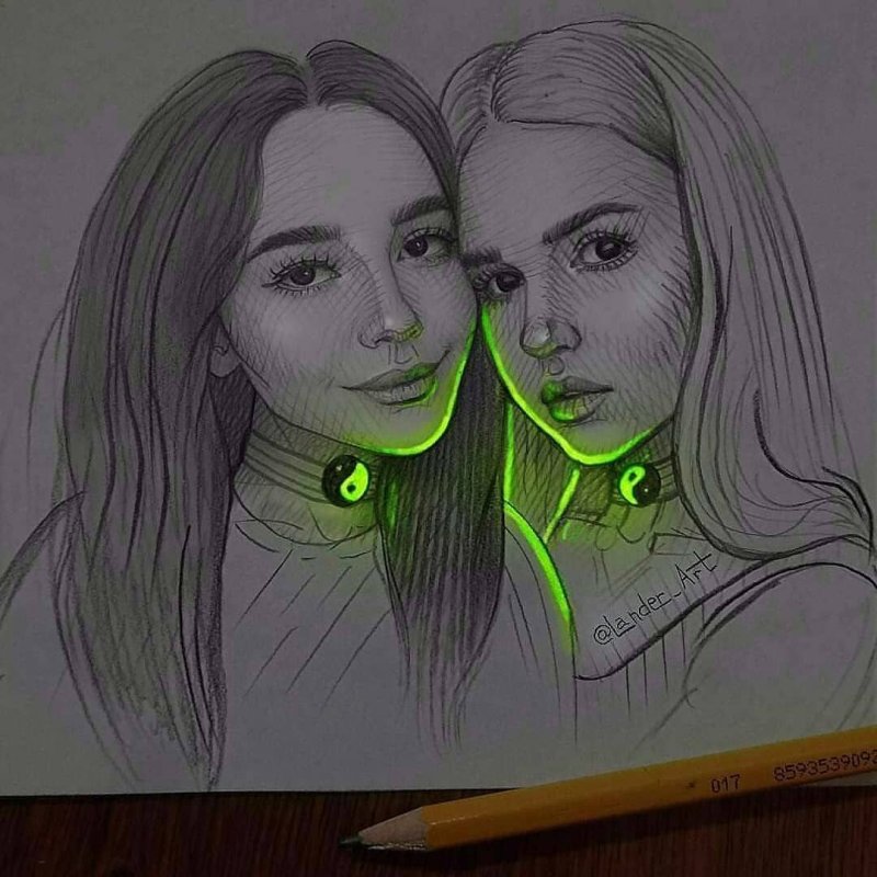 Подруги рисунок