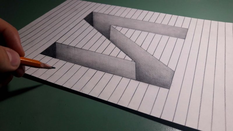 Трехмерные рисунки карандашом