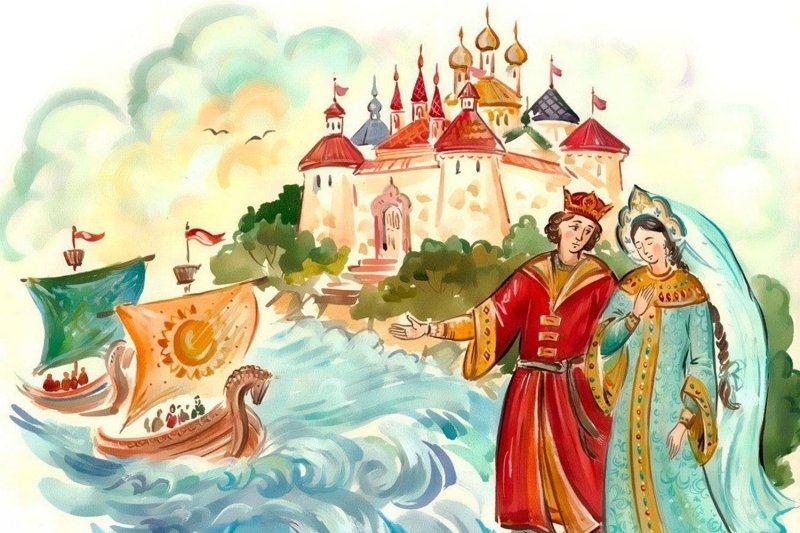 Пушкин сказка о царе Салтане иллюстрации